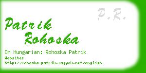 patrik rohoska business card